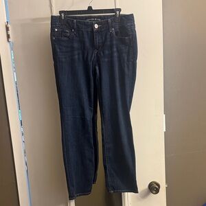 Express Women's Deep Indigo Straight Leg Jeans